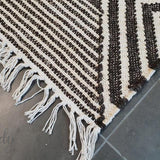 Bohemian Brown Charcoal Diamond Hand-Loomed Textured Rug