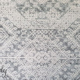 Mystique Silver White Vintage Patterned Rug