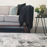 Maya Charcoal Grey Medallion Transitional Rug