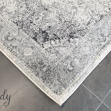 Maya Charcoal Grey Medallion Transitional Rug