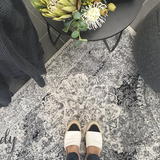Maya Charcoal Grey Medallion Transitional Rug