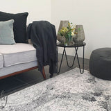 Maya Charcoal Grey Medallion Transitional Rug