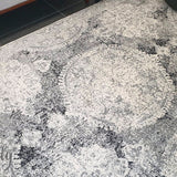 Maya Charcoal Grey Medallion Transitional Rug