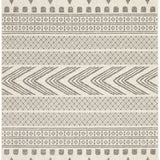 Mystique Grey and White Tribal Imprints Rug