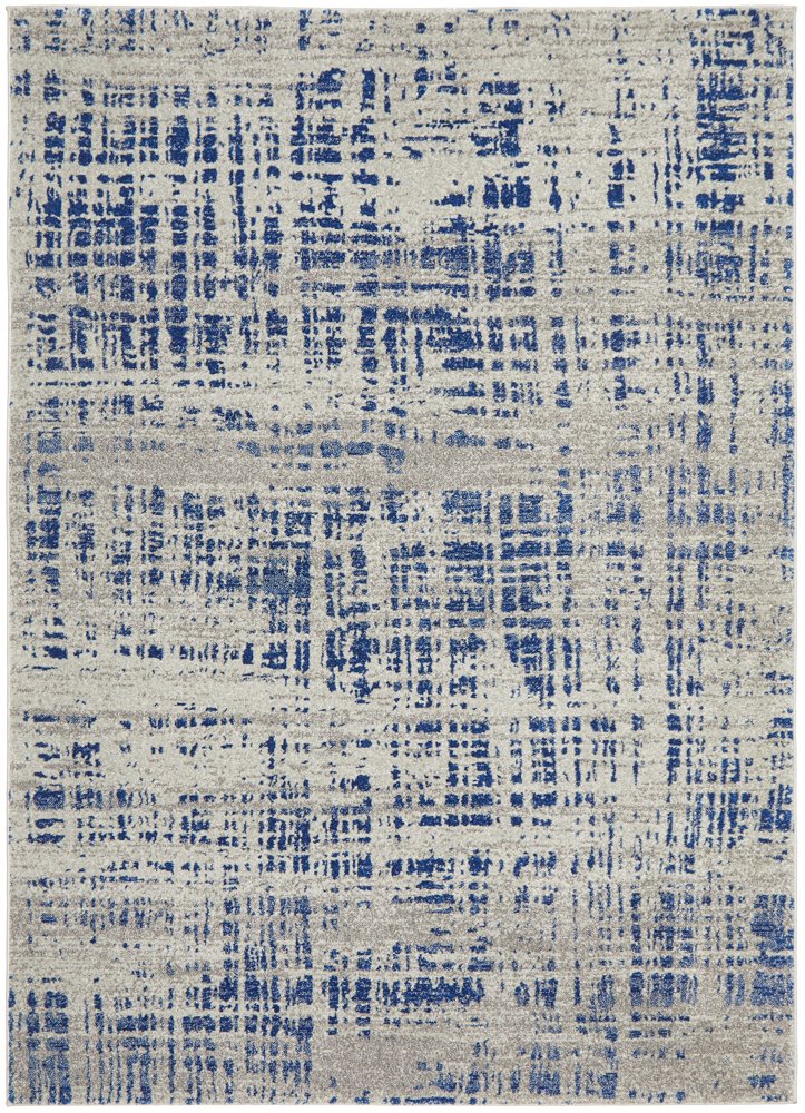 Mystique Navy and White Crosshatch Rug