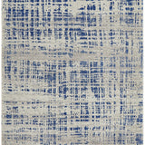 Mystique Navy and White Crosshatch Rug