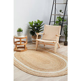 Nyla Natural White Border Jute Rug