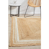 Nyla Natural White Border Jute Rug