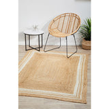 Nyla Natural White Border Jute Rug