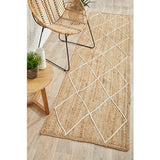 Nyla Natural Diamond Pattern Jute Runner Rug