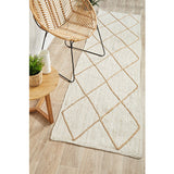 Nyla Off-White Diamond Pattern Jute Rug