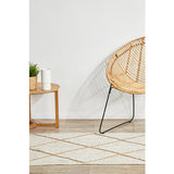 Nyla Off-White Diamond Pattern Jute Rug