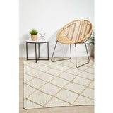 Nyla Off-White Diamond Pattern Jute Rug