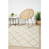 Nyla Off-White Diamond Pattern Jute Rug