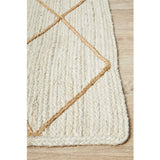 Nyla Off-White Diamond Pattern Jute Rug