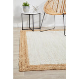 Nyla Off-White Natural Border Jute Rug
