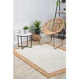 Nyla Off-White Natural Border Jute Rug