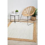 Nyla Off-White Natural Border Jute Rug