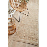 Nyla Natural Geometric Diamond Pattern Jute Rug