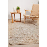 Nyla Natural Geometric Diamond Pattern Jute Rug