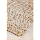 Nyla Natural Geometric Diamond Pattern Jute Rug