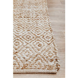 Nyla Natural Geometric Diamond Pattern Jute Rug