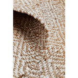Nyla Natural Geometric Diamond Pattern Jute Rug