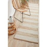Nyla Natural Off-White Striped Jute Rug