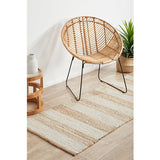 Nyla Natural Off-White Striped Jute Rug