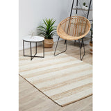 Nyla Natural Off-White Striped Jute Rug