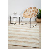 Nyla Natural Off-White Striped Jute Rug