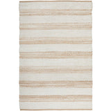 Nyla Natural Off-White Striped Jute Rug