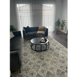 Celine Grey Faded Distressed Diamond Rug
