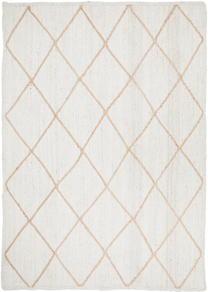 Nyla Off-White Diamond Pattern Jute Rug