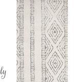 Heaven Grey Tribal Diamond Pattern Round Rug