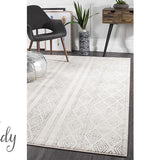 Heaven Grey Tribal Diamond Pattern Rug