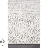 Heaven Grey Tribal Diamond Pattern Rug