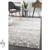 Heaven Dark Grey Diamond Pattern Rug