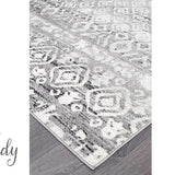 Heaven Dark Grey Diamond Pattern Rug