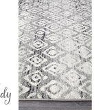 Heaven Dark Grey Diamond Pattern Rug