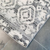 Heaven Dark Grey Diamond Pattern Rug
