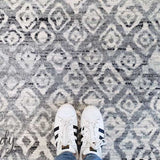 Heaven Dark Grey Diamond Pattern Rug