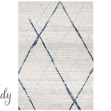 Heaven Blue Grey Abstract Diamond Hallway Runner