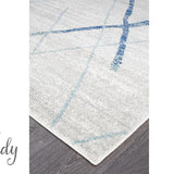 Heaven Blue Grey Abstract Diamond Hallway Runner