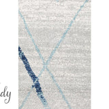 Heaven Blue Grey Abstract Diamond Hallway Runner