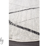 Heaven Grey Abstract Diamond Round Rug