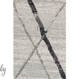Heaven Grey Abstract Diamond Round Rug
