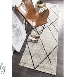 Heaven Grey Abstract Diamond Hallway Runner