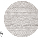 Heaven Grey Diamond Tribal Round Rug