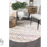 Heaven Multi Colour Tribal Pattern Round Rug